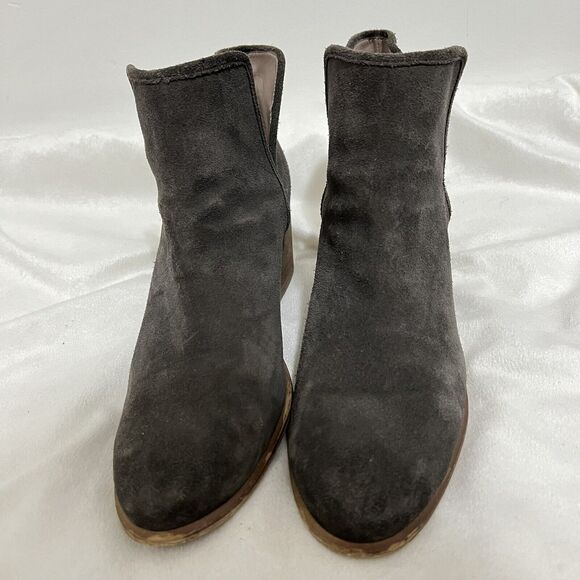 Hinge Ankle Boots Size 12 M Gray Booties Block Heel 58665 Boho Western Minimal - Picture 3 of 9